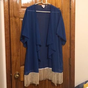 LuLaRoe Monroe Large Blue and white nwot